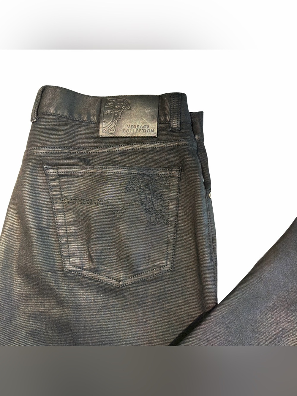 Versace Collection Men's Black Medusa Jeans | Straight Fit Denim | Size 36 - Picture 9 of 14